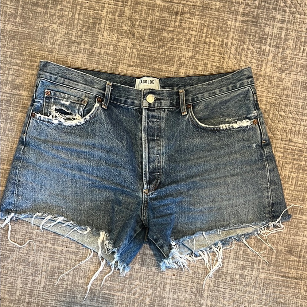 AGOLDE Distressed Denim Shorts